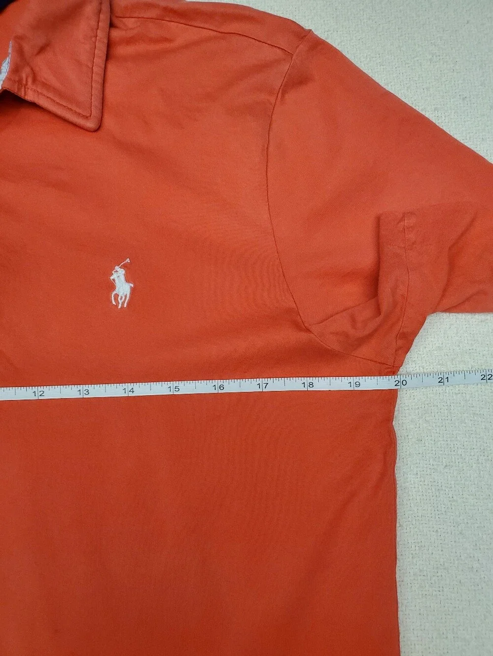 Polo Golf Ralph Lauren Vintage Lisle Pro Fit Polo Shirt M Orange Coral
